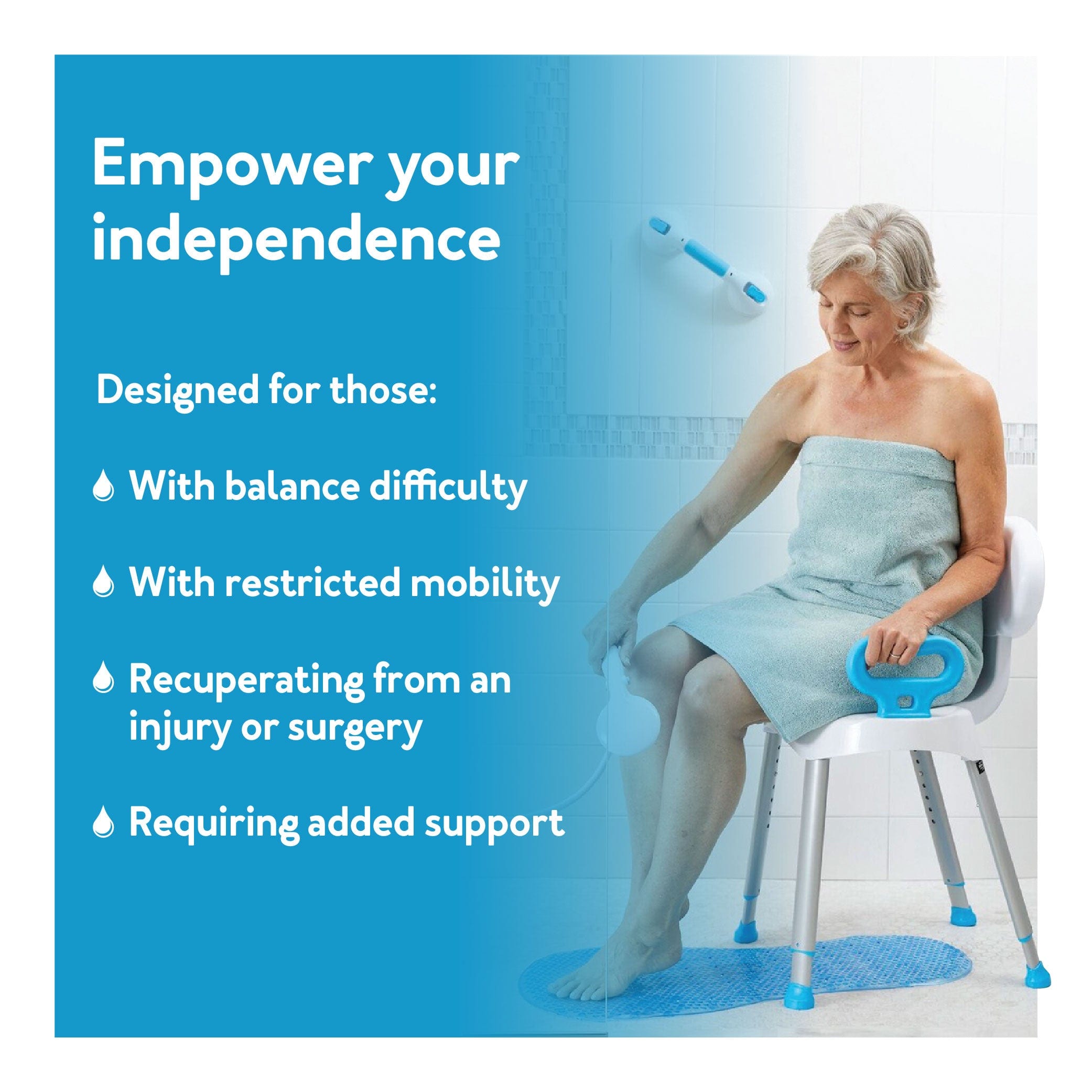 Carex E-Z Bath & Shower Seat with Handles - Image 2