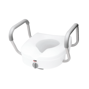 Carex E-Z Lock Raised Toilet Seat with Adjustable Armrests