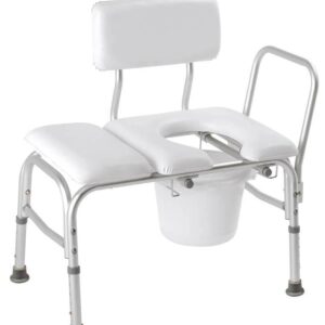 Carex Deluxe Padded Transfer Bench With Opening & Bucket