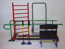 R.E.A.L. Design All By Myself Therapy System (Lift-off Chair, Rise & Shine Ladder, 1 Pair of Trekie Poles, Parallel Bars, Walk on Base)